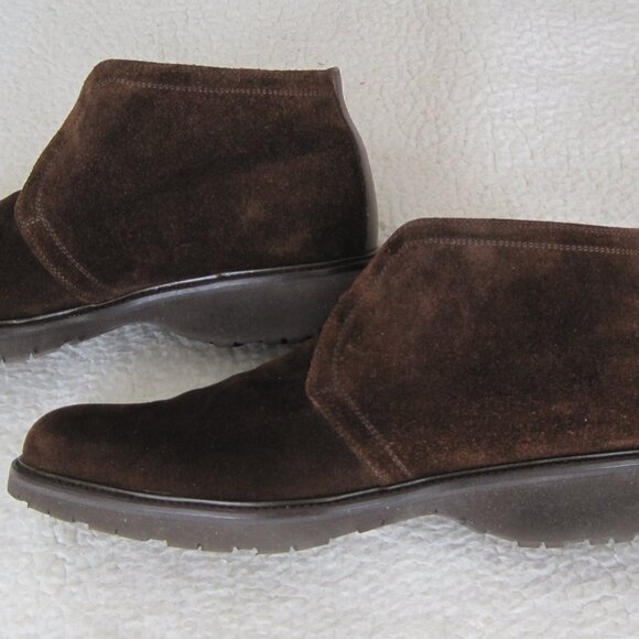 Ferragamo Men\'s Brown Leather (Suede) Chukka Boots Men\'s Size 11D